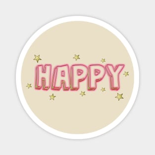 Happy neon and stars Magnet